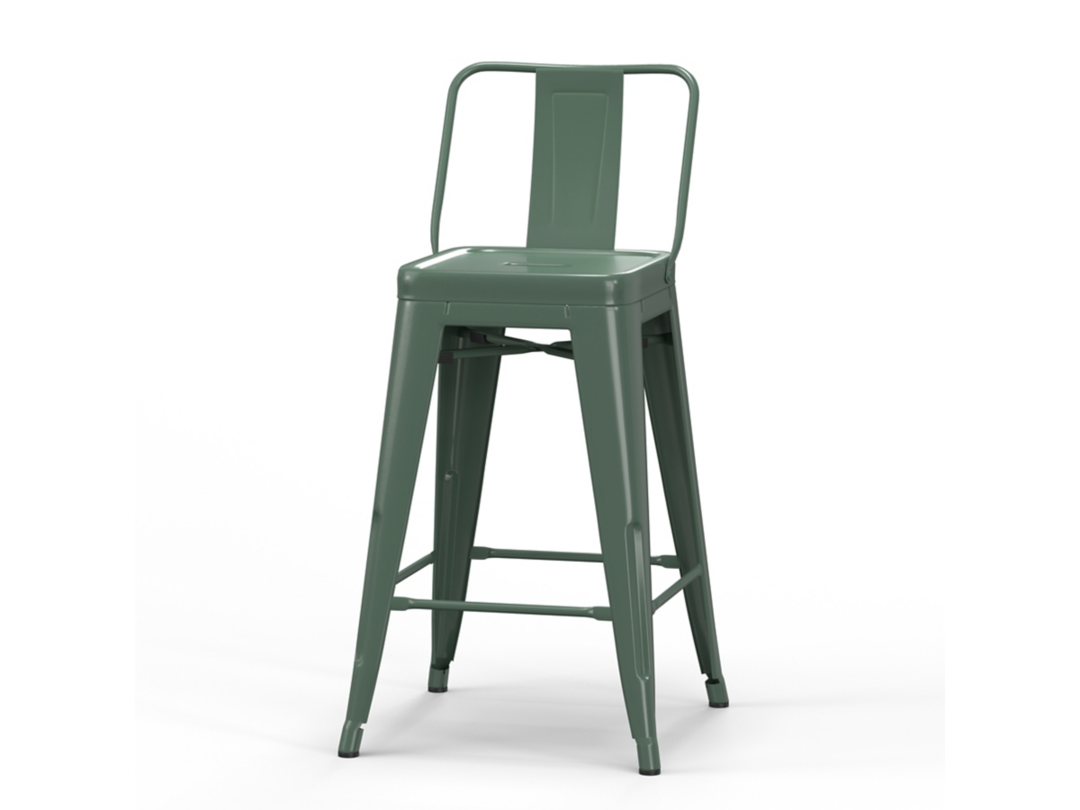 Simpli Home Rayne Counter Height Bar Stool (Set of 4), Deep Sage Green, large