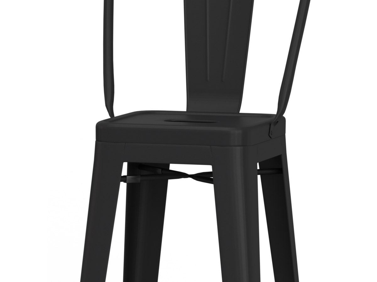 Simpli Home Fletcher Counter Height Bar Stool (Set of 2), Black, large