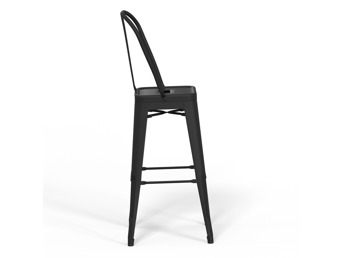 Simpli Home Fletcher Counter Height Bar Stool (Set of 2), Black, large