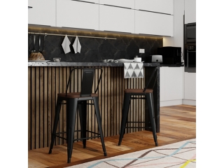 Simpli Home Rayne Counter Height Bar Stool (Set of 2)