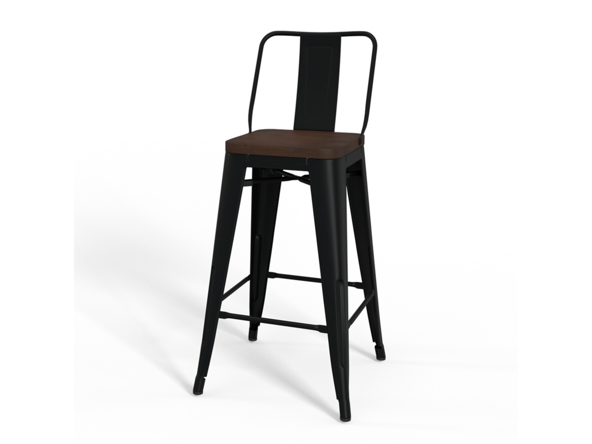 Simpli Home Rayne Counter Height Bar Stool (Set of 2), Black, large