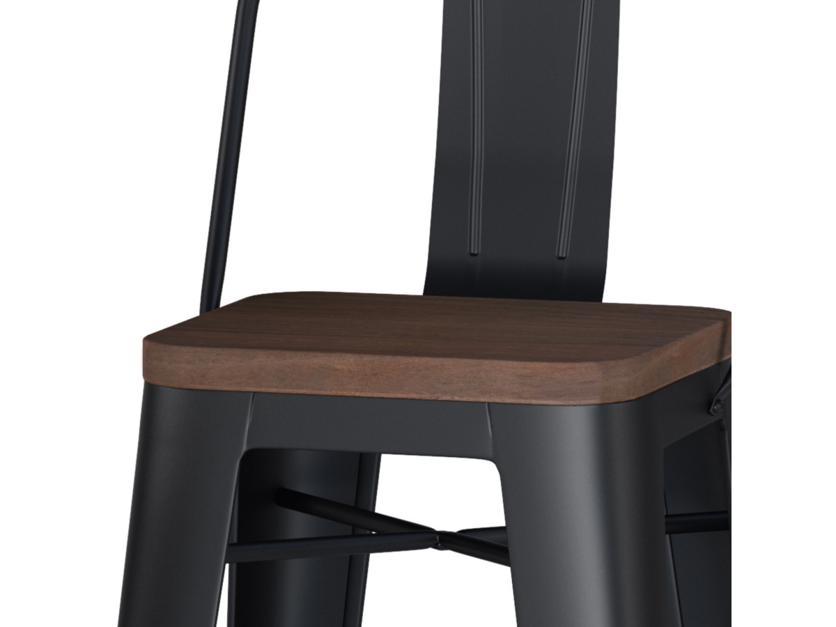 Simpli Home Rayne Bar Stool (Set of 2), Black, large