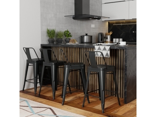 Simpli Home Rayne Counter Height Bar Stool (Set of 4)