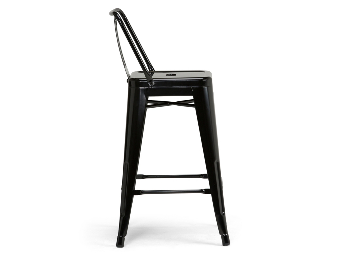 Simpli Home Rayne Counter Height Bar Stool (Set of 4), Black, large