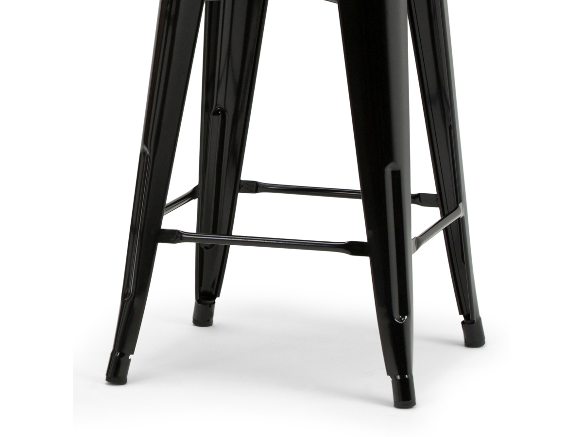 Simpli Home Rayne Counter Height Bar Stool (Set of 4), Black, large