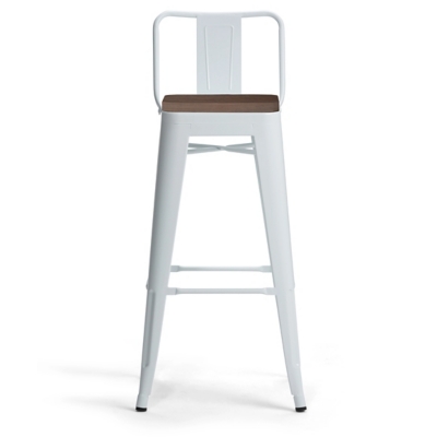 Simpli Home Rayne Bar Stool (Set of 2), White, large