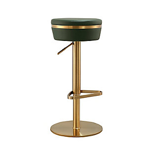 TOV Furniture Astro Malachite Green and Gold Adjustable Stool, , large