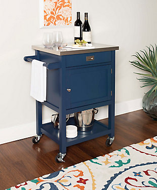 Linon Tory Apartment Kitchen Cart, , rollover