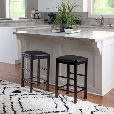 D600008371 Linon Iris Backless Counter Stools (Set of 2), Bla sku D600008371