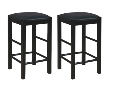 Linon Iris Backless Counter Stools (Set of 2), Black, large