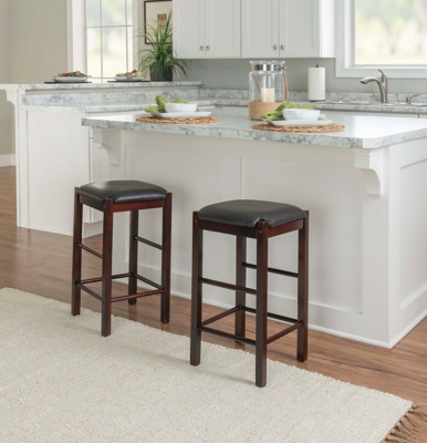 Linon Iris Backless Counter Stools (Set of 2), Espresso, rollover