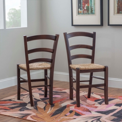 Linon Lane Side Chairs (Set of 2), Walnut, large