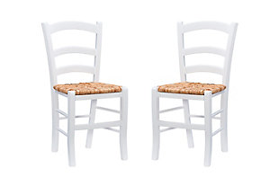 Linon Lane Side Chairs (Set of 2), White, large