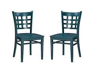 Linon Bremen Side Dining Chairs (Set of 2), Hunter Green, large