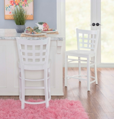 Linon Bremen Counter Stools (Set of 2), White