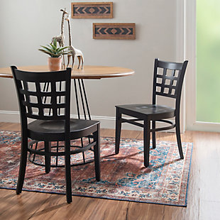 Linon Bremen Side Dining Chairs (Set of 2), Black, rollover