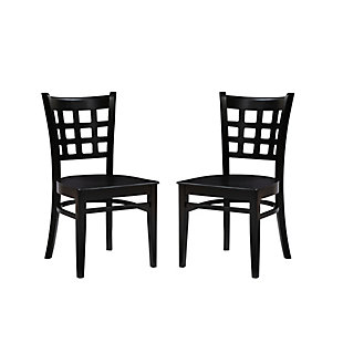 Linon Bremen Side Dining Chairs (Set of 2), Black, large