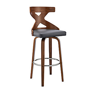 Gayle Gayle Swivel Cross Counter Stool, Brown/Gray, large