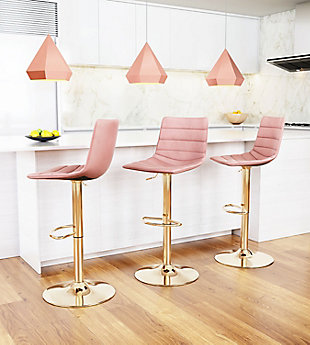 Erika Home Boran Bar Chair, Pink, rollover