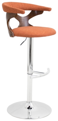 Louis Adjustable Height Bar Stool with Swivel, Orange, large