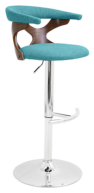 Louis Adjustable Height Bar Stool with Swivel, Blue, large