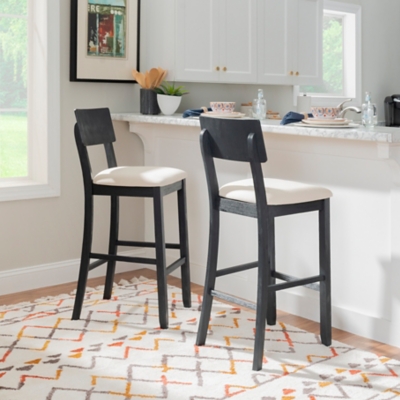 Linon Jocey Barstool, Black, rollover