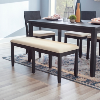 Linon Jocey Backless Dining Bench, Black, rollover