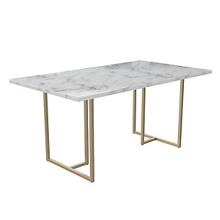 CosmoLiving Astor Dining Table, White Marble, large