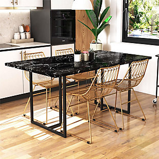 CosmoLiving Astor Dining Table, Black Marble, rollover