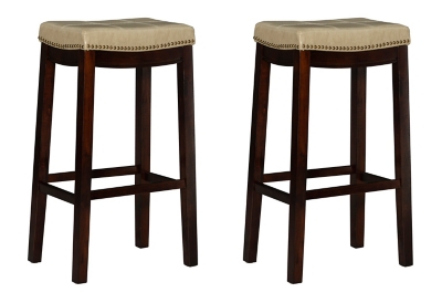 Linon Claridge Bar Stools (Set of2), Tan/Brown, large