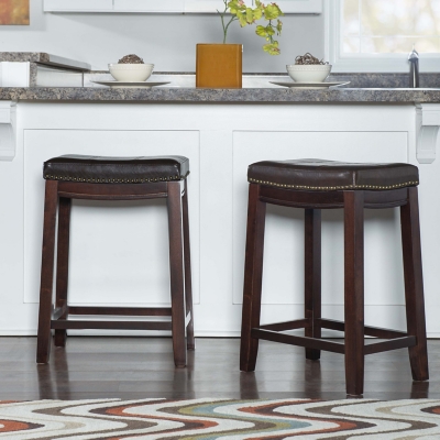 D600009223 Linon Claridge Counter Stools (Set of2), Black/Bro sku D600009223