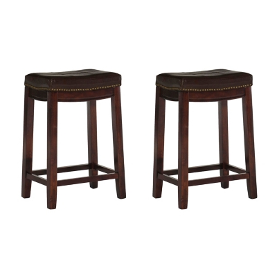 Linon Claridge Counter Stools (Set of2), Black/Brown, large
