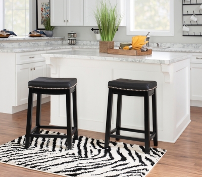 D600009224 Linon Claridge Counter Stools (Set of2), Black sku D600009224