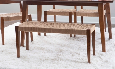 Linon Farren Dining Bench, Brown, rollover