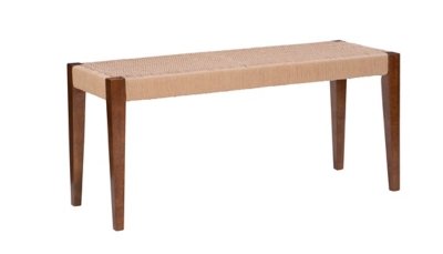Linon Farren Dining Bench, Brown, large