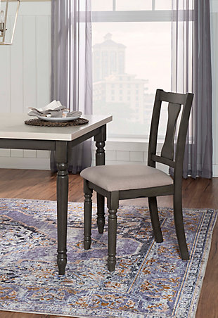 Linon Wesley Dining Chairs (Set of 2), Dark Gray, rollover