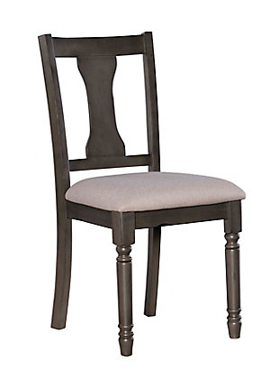 Linon Wesley Dining Chairs (Set of 2), Dark Gray, large
