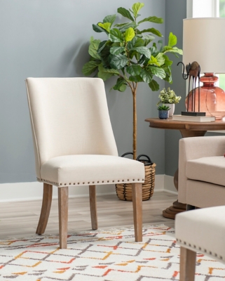 Linon Gentry Dining Chairs (Set of 2), Cream/Tan, rollover