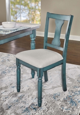 D600009318 Linon Wesley Dining Chairs (Set of 2), Teal Blue sku D600009318