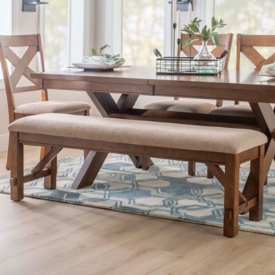 Linon 60 Kacey Dining Bench, Dark Hazelnut