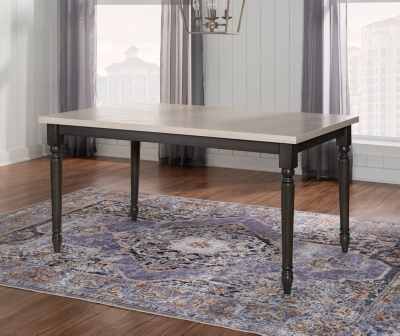 D600009343 Linon Wesley Dining Table, Dark Gray sku D600009343