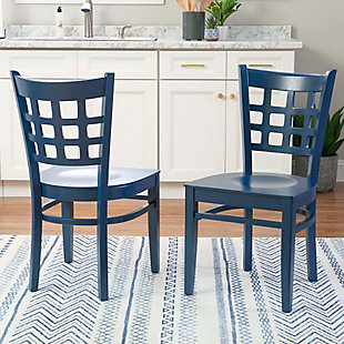 Linon Bremen Dining Chair Set, Navy Blue, rollover