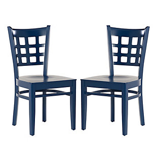 Linon Bremen Dining Chair Set, Navy Blue, large