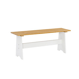Linon Mateo Backless Dining Bench, White, large