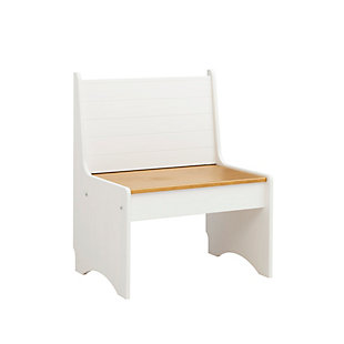 Linon Mateo Back Rest Dining Bench, White, large