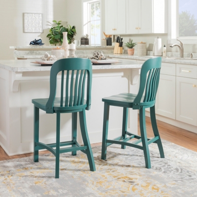 D600009369 Linon Josie Counter Stool (Set of 2), Green sku D600009369