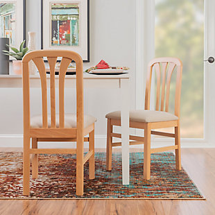 Linon Pate Dining Chair Set, Natural, rollover