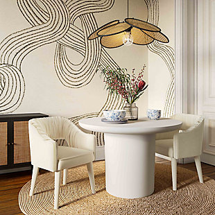 TOV Furniture Zora Dining Chair, Cream, rollover