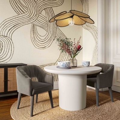 TOV Furniture Zora Dining Chair, Gray, rollover