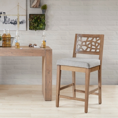 Crackle Counter Stool, Light Gray, rollover